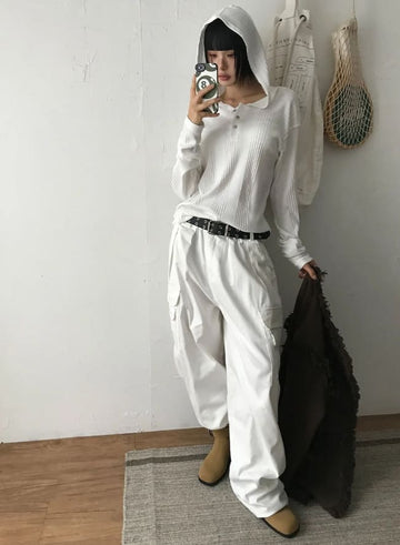 GOLGI HOODED HENLEY KNIT